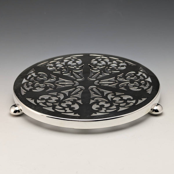 Around 1920 English antique silver plate teapot coaster